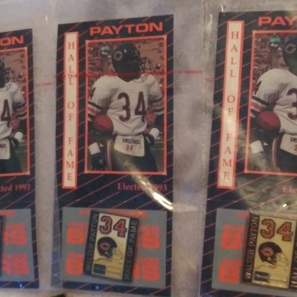 Walter Payton Hall of Fame Cards & Pins & Chicago Bears Helmet Pin - Picture 3 of 6